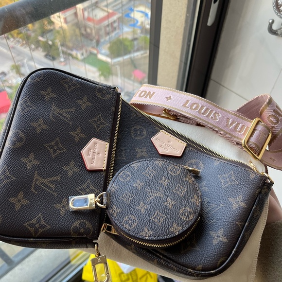 Louis Vuitton Monogram Crossbody Bag - Black and Pink
